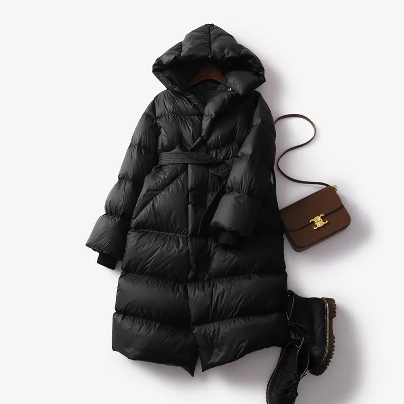 R&B | Lang mit Kapuze für Frauen Ideal für den Winter