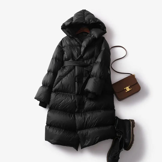 R&B | Lang mit Kapuze für Frauen Ideal für den Winter