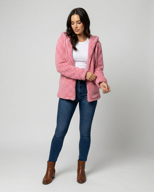 R&B | Teddy Fleecejacke Damen Lang