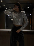 R&B | Elegantes Pailletten-Cropped-Top