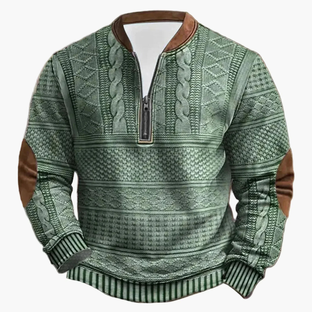 R&B | Outdoor Casual Pullover mit Stehkragen und Zipper - Modischer Freizeit-Sweater für Alltag und Freizeit