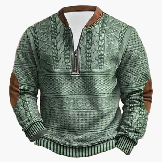 R&B | Outdoor Casual Pullover mit Stehkragen und Zipper - Modischer Freizeit-Sweater für Alltag und Freizeit