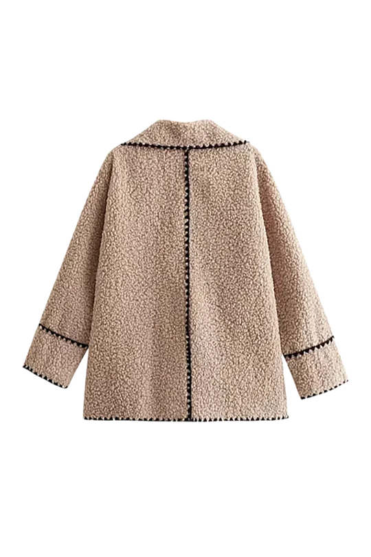R&B | Croppte Plüschjacke Imitiertes Fell Komfortabel und Trendy