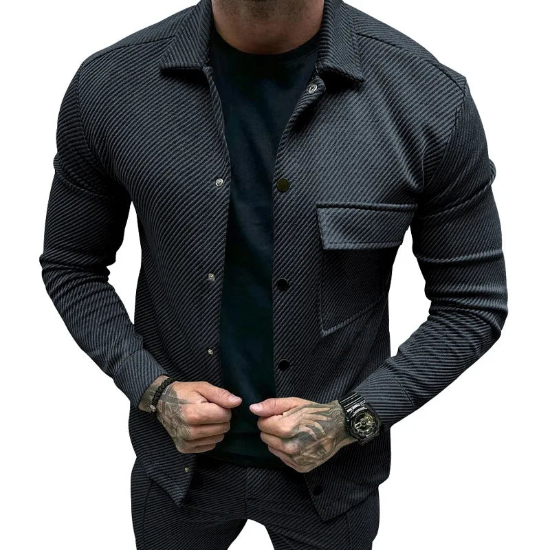 R&B | Klassische Leichtgewicht Shirtjacke Polyester Moderner Komfort