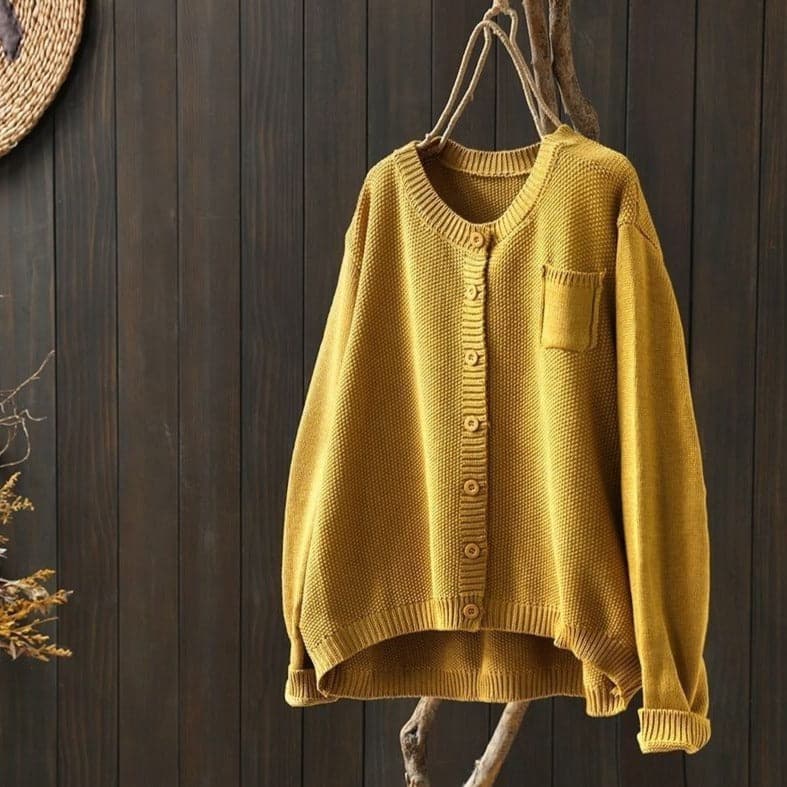 R&B | Cardigan Strick Knopfverschluss Oversized Fit Weich und Bequem