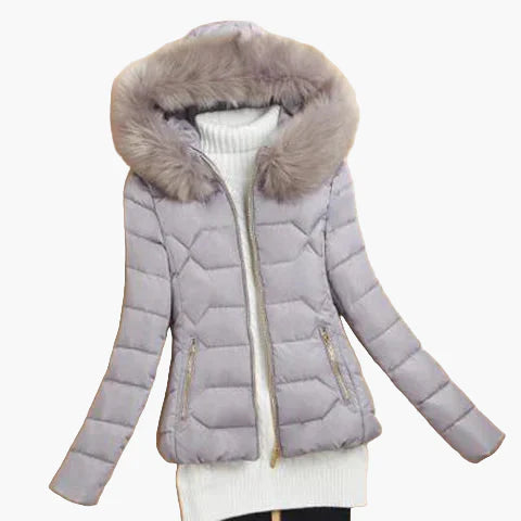 R&B | Winter Steppjacke mit Kapuze und Großem Kragen - Eleganter City-Style für Kalte Tage