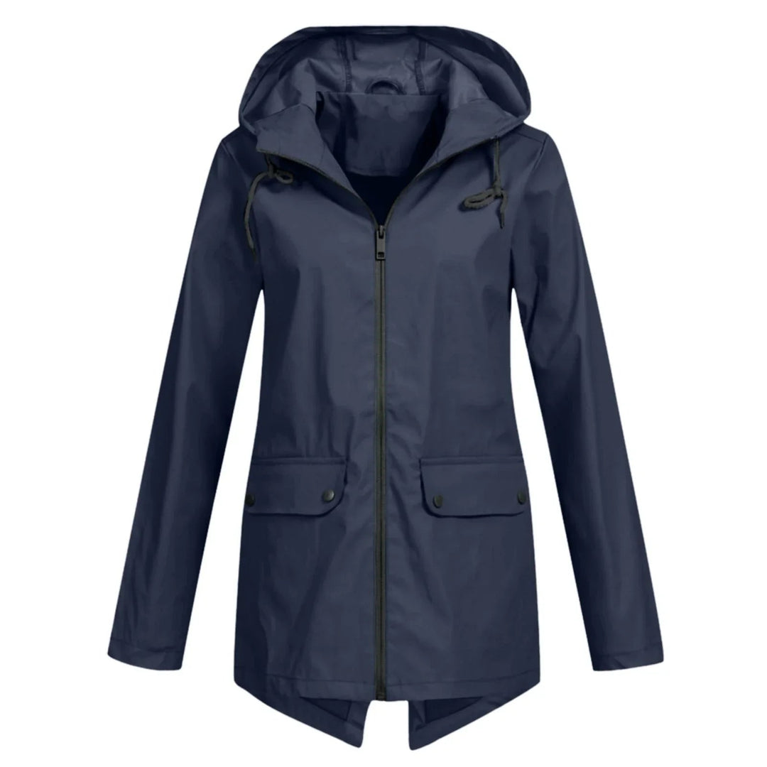 R&B | Lässige Wasserdichte Damenjacke mit Kapuze und Reißverschluss Ideal für Herbst Winter