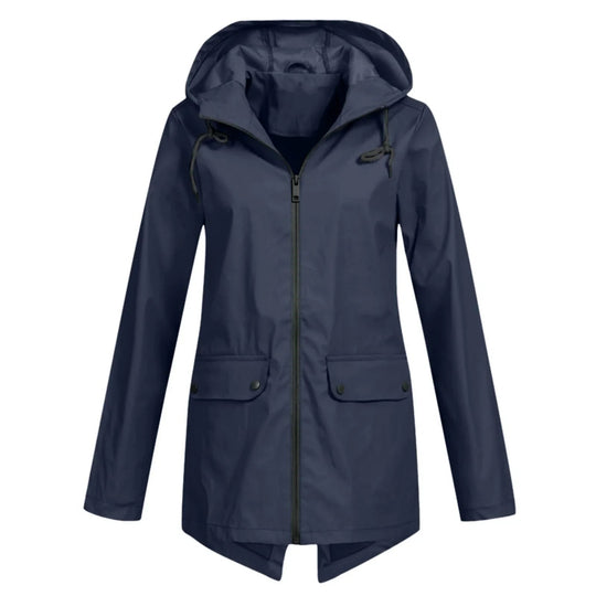 R&B | Lässige Wasserdichte Damenjacke mit Kapuze und Reißverschluss Ideal für Herbst Winter