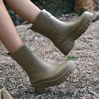 R&B | Damen Chelsea wasserdichte Stiefel mit Blockabsatz & gemusterter Sohle