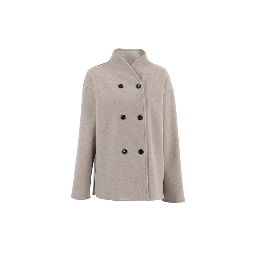 R&B | Zweireihiger Peacoat mit hohem Kragen
