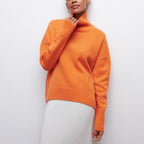 R&B | Rollkragenpullover Oversized Fit Weicher Strick Kurze Ärmel