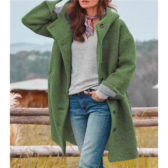 R&B | Übergrobe Bouclé-Jacke mit Knopfverschluss