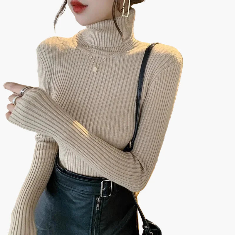 R&B | Rollkragenpullover Gerippt Basic Langarm - Vielseitiger Herbst & Winter Look