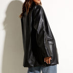 R&B | Vintage Blazer mit Lederlook für Damen