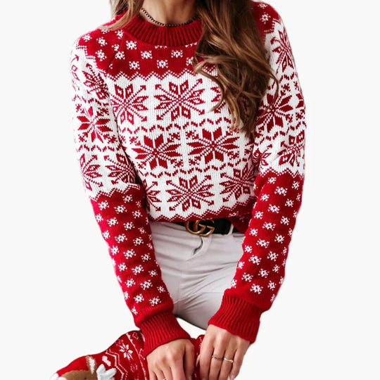 R&B | Winter Pullover Skandinavisches Muster - Modischer Weihnachts- und Freizeit-Strickpullover