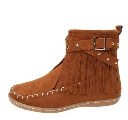 R&B | Runde Zehen Reißverschluss Schnalle Winterstiefel