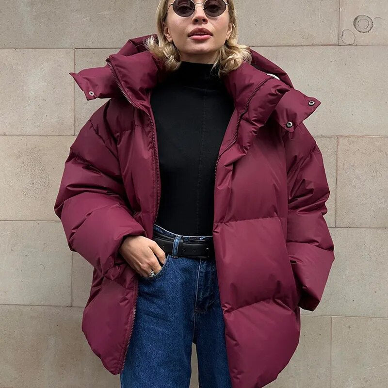 R&B | Oversized Puff-Hoodie-Jacke