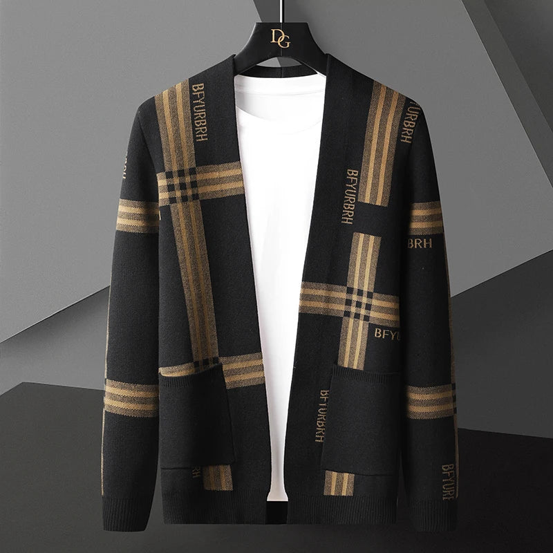 R&B | Offene Strick-cardigan mit Karomuster Weich und Stilvoll Perfekt für Den Layer-look