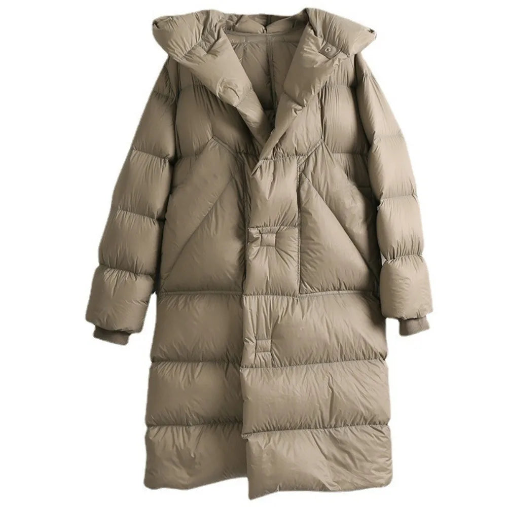R&B | Lang mit Kapuze für Frauen Ideal für den Winter
