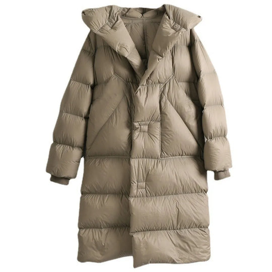 R&B | Lang mit Kapuze für Frauen Ideal für den Winter