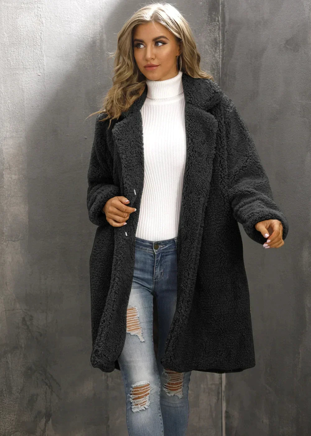 R&B | Gemütliche Warme Winterjacke für Frauen mit Offenem Vorderteil