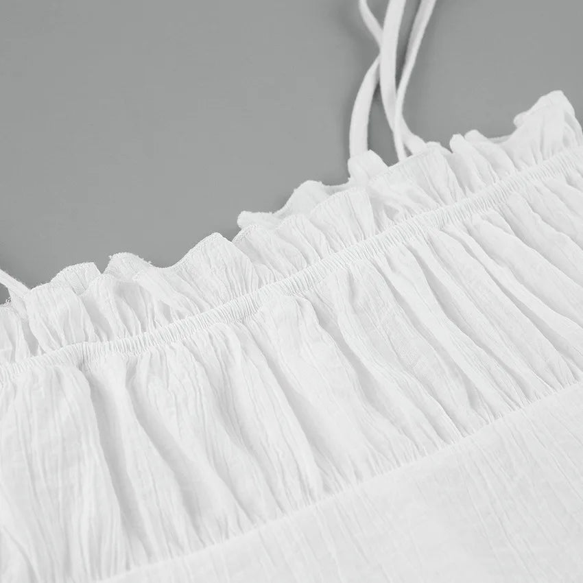 R&B | Weiße Sommerkleid mit Schnürung