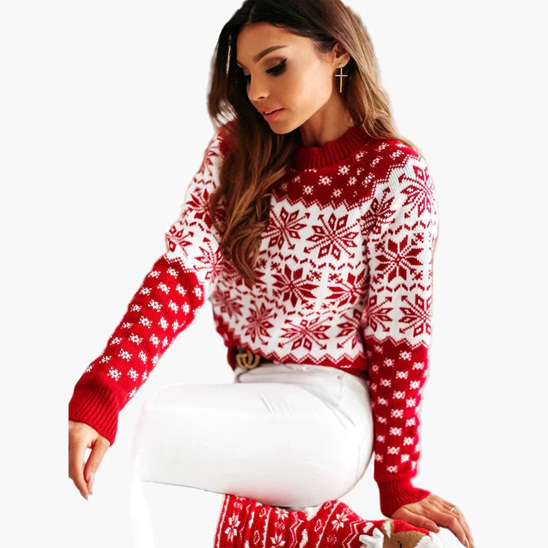 R&B | Winter Pullover Skandinavisches Muster - Modischer Weihnachts- und Freizeit-Strickpullover