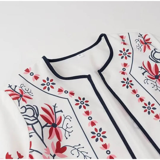 R&B | Floral Print Ethnischer Stil Eleganter Cardigan