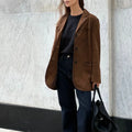 R&B | Braune Wild jacke Mit Revers Chic Und Warm