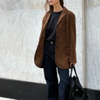 R&B | Braune Wild jacke Mit Revers Chic Und Warm