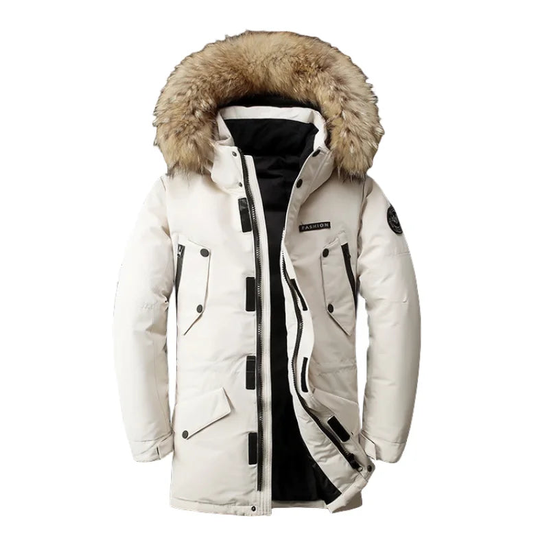 R&B | Halflange Winterjacke mit Kapuze