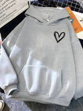 R&B | Hoodie mit Herzprint Polyester Komfortabel und Trendy