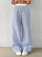 R&B | Gestreifte Hose mit Weitem Bein