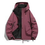 R&B Damen Windbreaker Jacke mit Kapuze und Stehkragen