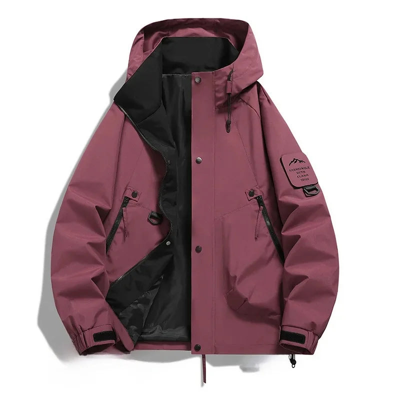 R&B Damen Windbreaker Jacke mit Kapuze und Stehkragen