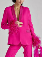 R&B | Langarm Patchwork-Blazer mit Rautenmuster
