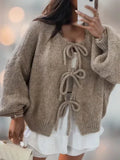 R&B | Strickjacke mit Schleifenverschluss für einen Bohemian-Look