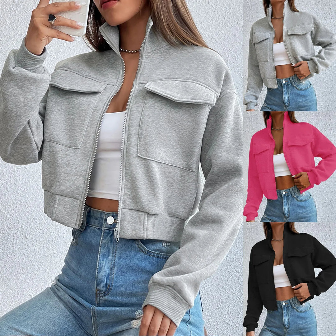 R&B | Stilvolles Zip Up Crop Top