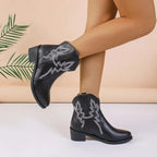 R&B | PU niedriger Absatz rutschfeste Damen Cowboystiefel
