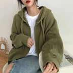 R&B | Oversized Strick Damenpullover mit Reißverschluss