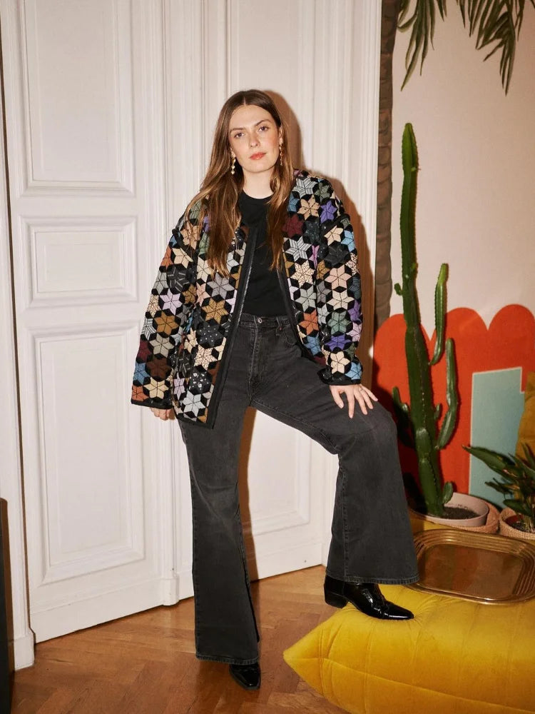 Heidi-Mode | Stil Mehrfarbe Steppjacke