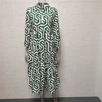 R&B | Langärmliges Kleid Mit Geometrischem Muster