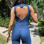R&B | Bodycon Rückenfreier Herz Jumpsuit