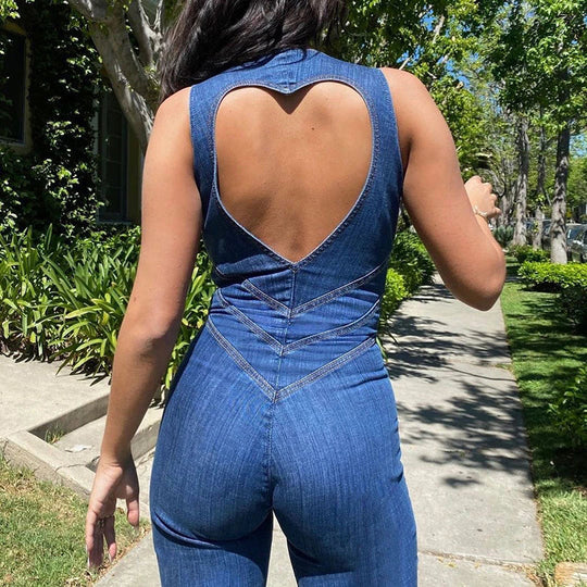 R&B | Bodycon Rückenfreier Herz Jumpsuit