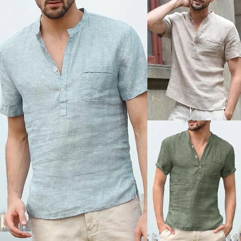 R&B | Lässiges Sommer-Leinen-T-Shirt