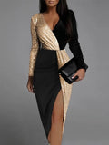 R&B | Kleid mit goldenen Glitzereffekten