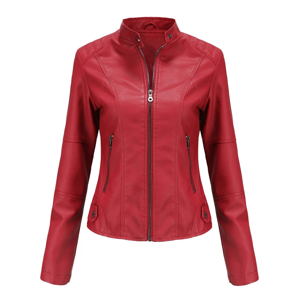R&B | Damen Dicke jacke Modisch Motorradstil