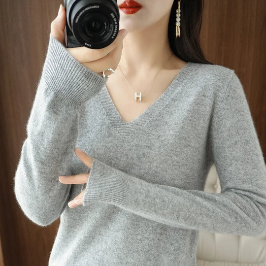 R&B | Pullover - Bequemer V-Ausschnitt Pullover