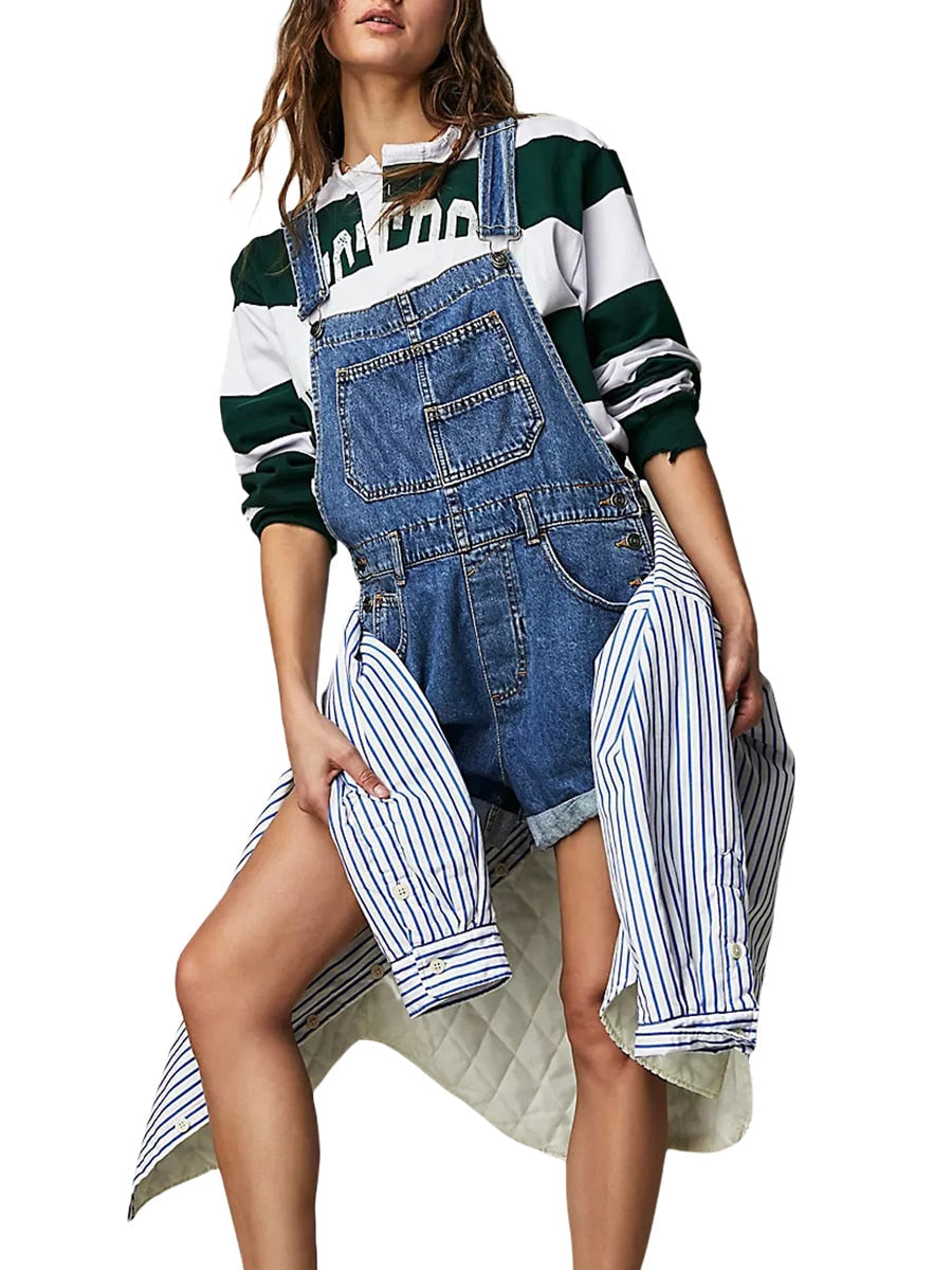 R&B | Ärmelloses Denim Overall Jumpsuit für Frauen