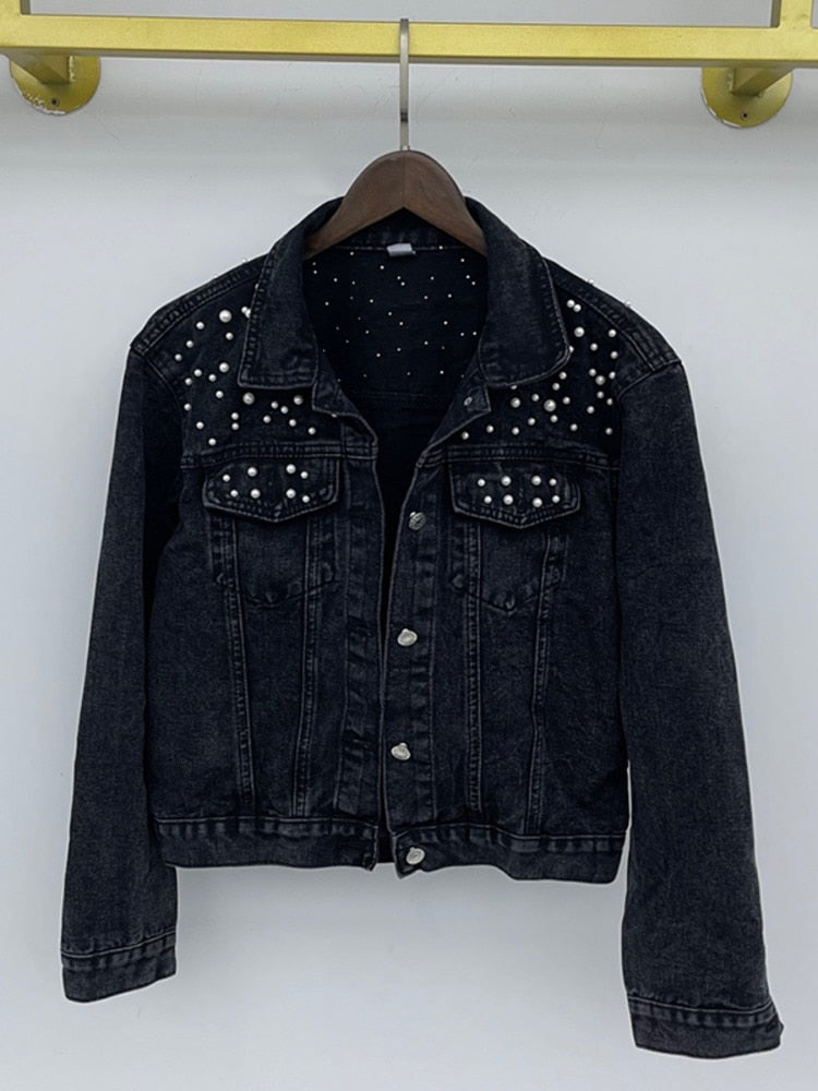 Heidi-Mode | Lässige Jeansjacke mit Perlen